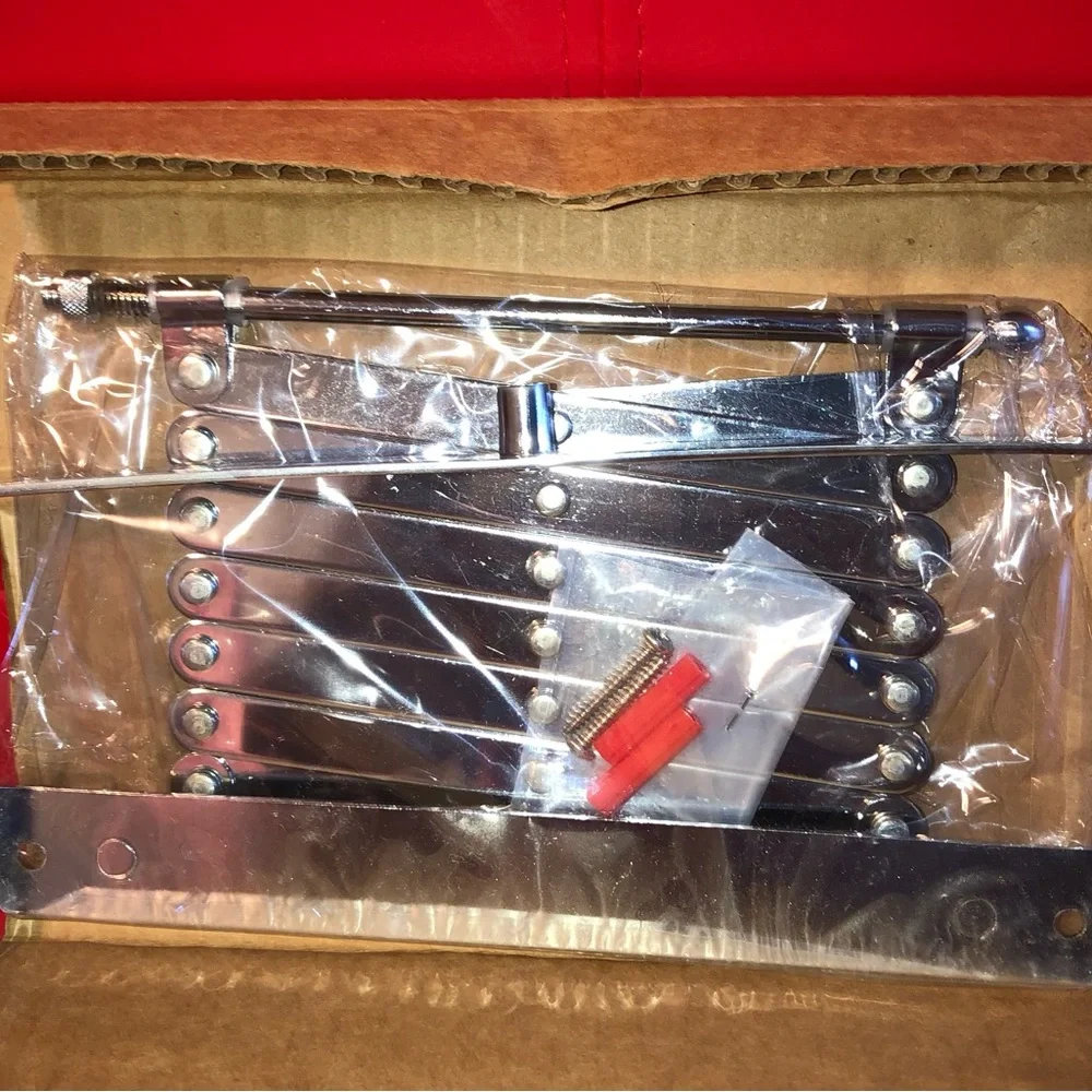 Vintage Mid Century Accordion Wall Mount Pivoting Make up New / Box Mirror 8 X 6